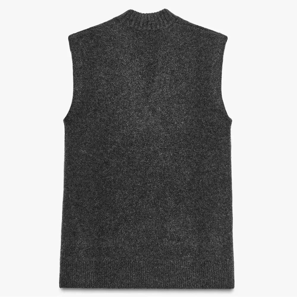 ZARA LONG WOOL BLEND VEST - Picture 5 of 6
